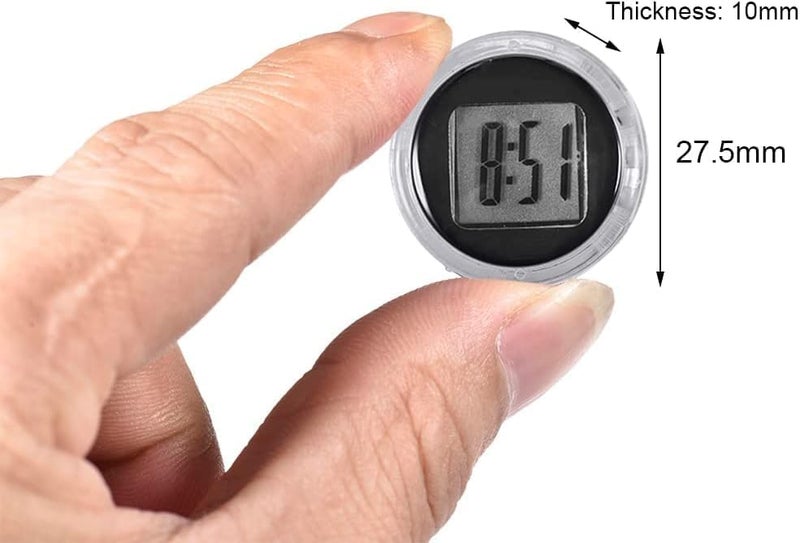 aoukoslt Mini Motorcycle Clocks, Stick On Car, Waterproof Stick-On Motorbike Mount Watch Digital Clocks, Mini Car Vent Stick-On Clock Watch for Dashboard Boat Bike Home, Automotive Replacement Clocks - Image 2